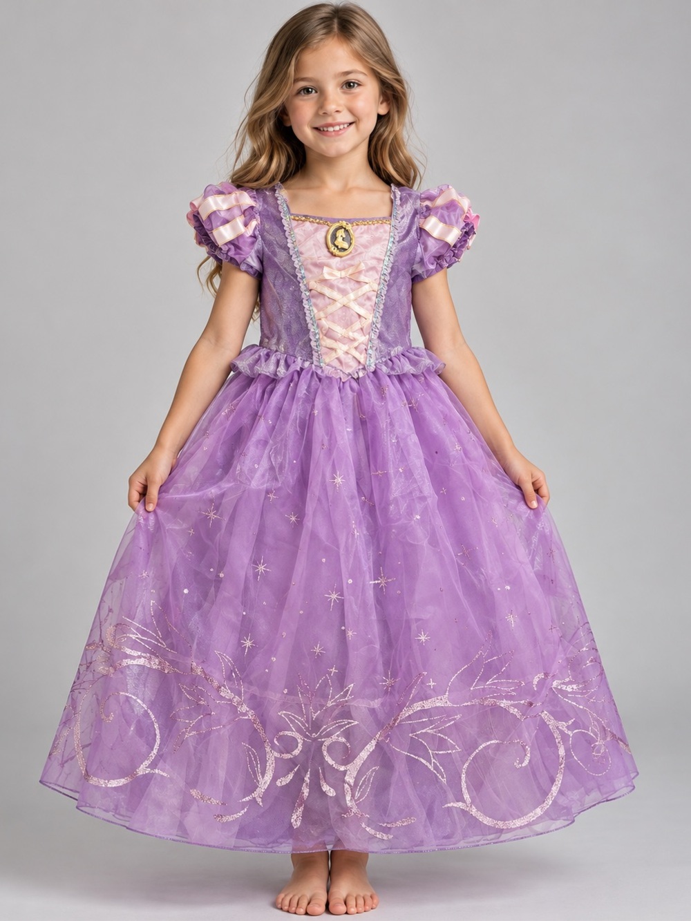 Disney Store Rapunzel Tangled Princess Costume Dress Girls 9/10 Purple